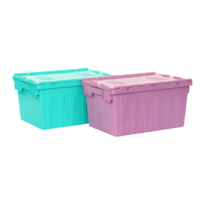 Venta caliente grande encajable PP Tote Box contenedores de almacenamiento de alta resistencia apilable distribución logística para caja de plástico - Product Image 2