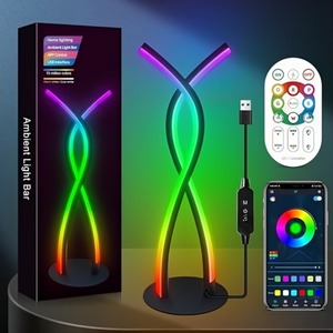 アンビエントナイトライトRGB IC LEDライト音楽サウンドコントロールピックアップリズムランプアプリ寝室用リモコンEsports TVデコレーション - Product Image 1