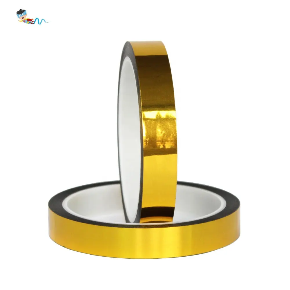 Recyclable Gold Surface Reflective BOPP Film Gold-plated DIY Decoration Self Adhesive Tape