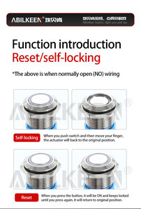 22mm nhiệm vụ nặng nề không thấm nước IP65 cao 1NO 20A Micro thép không gỉ momentary kim loại đẩy nút chuyển đổi cho xe máy - Product Image 6