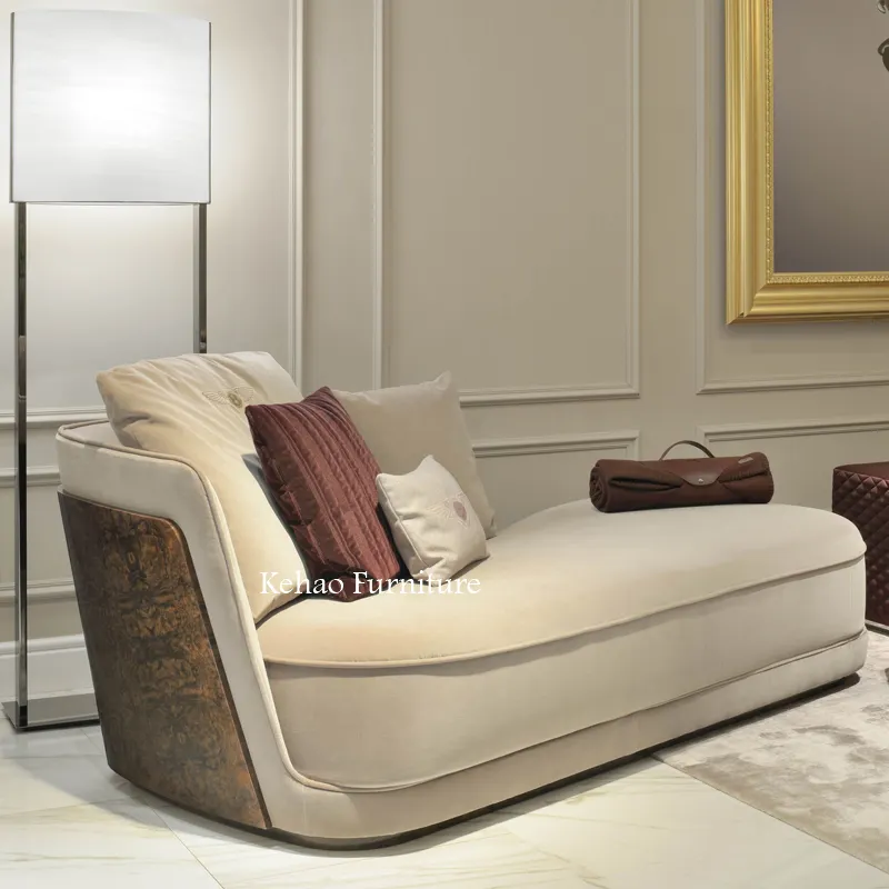 Sofá cama de lujo para el hogar, silla de salón, tapizado en tela de terciopelo, cómoda y moderna, de cuero, muebles de Hotel
