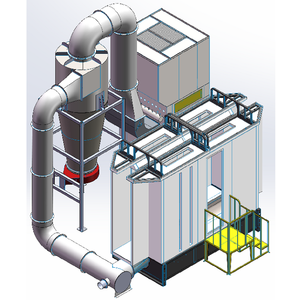JOBON Popular Powder Coating Booth with Cyclone Recovery <strong>System</strong> Original Supplier - Product Image 5