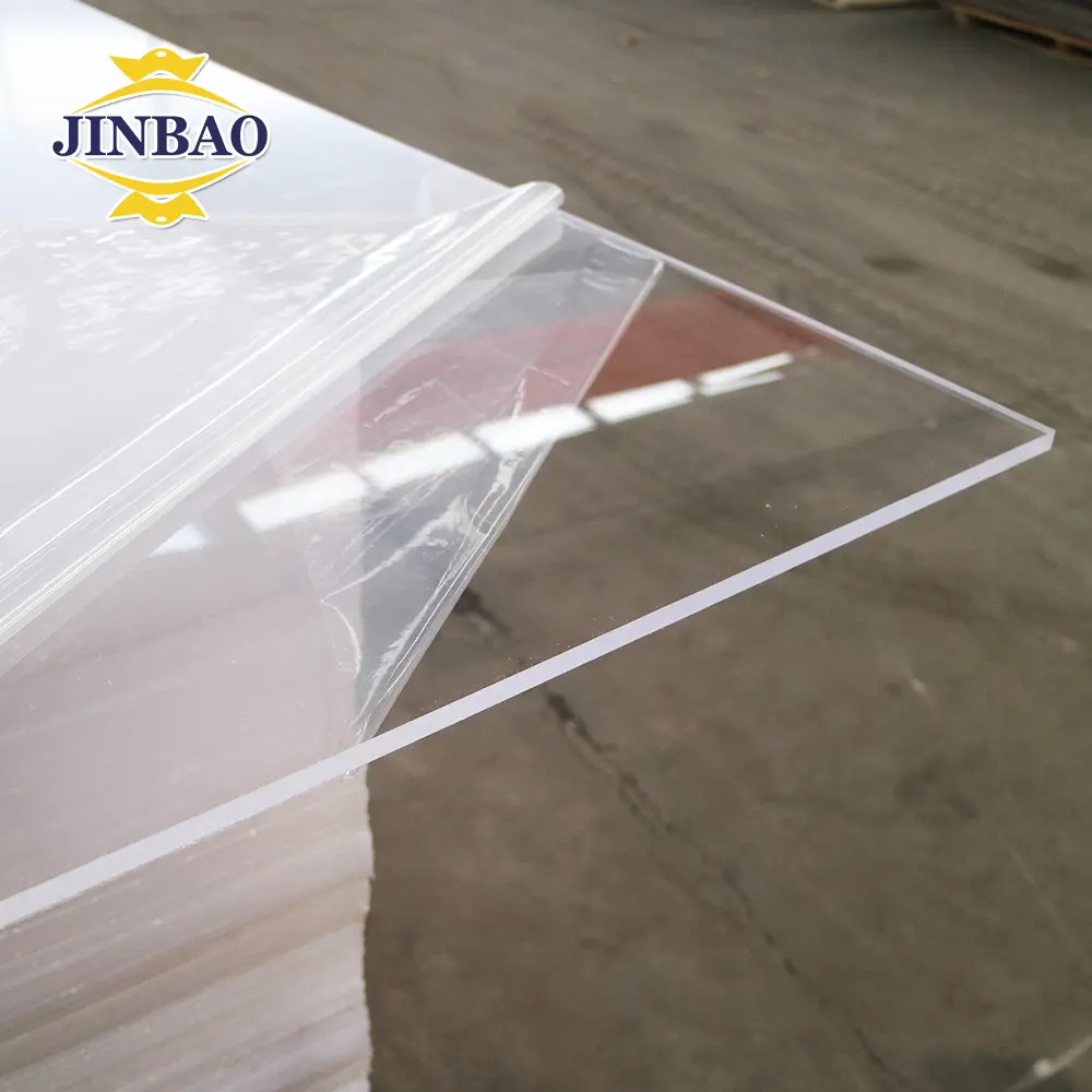JINBAO 3mm 5mm 6mmカラー透明フレキシブルキャストpmmaパーペックスアクリル、プラスチックボードメーカーアクリルアクリルシート