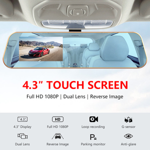 Touch Screen HD <strong>Car</strong> DVR with Night Vision Rearview <strong>Mirror</strong> <strong>Car</strong> Camera Dashcam Automatic Registration Automatic Coverage G-<strong>sensor</strong> - Product Image 2
