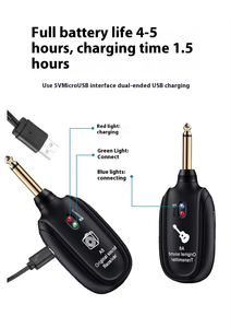 Sistema de transmisión inalámbrica de guitarra eléctrica, receptor transmisor inalámbrico de guitarra uno a dos, accesorios de música, bajo de Metal - Product Image 4
