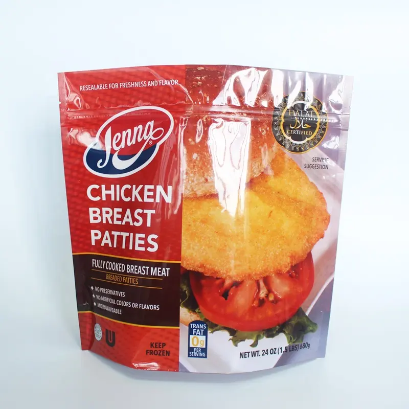 Custom printed mylar bag food packaging ziploc bag food pouches frozen food packaging freezer bag