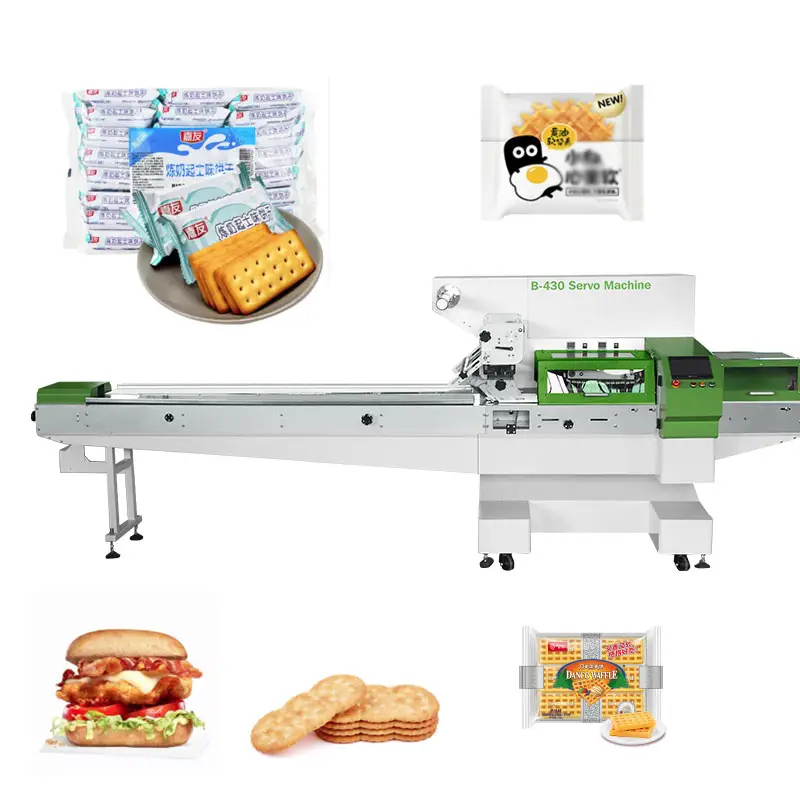 Otomatik en iyi küçük gıda çerez Burger ekmek fırın manuel kruvasan kek sandviç paketi makinesi çerez