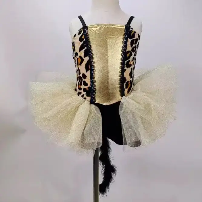 Cosplay animal niños ropa estampado vestido Tigre estampado trajes de baile fabricante venta al por mayor Encantadores Niños trajes de baile