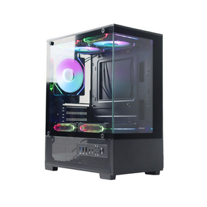 ATX Micro-ATXゲーミングコンピュータケースタワーシャーシオフィスブラックコンピュータケースデスクトップ - Product Image 3
