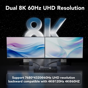 SYONG OEM 8K 2 Computers Dual Monitor Switcher 2 Port 60Hz <strong>HD</strong> USB3.0 KVM Switch Dual HDMI x 2 Selector Switcher KVM Switch