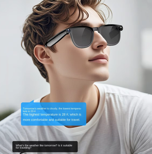 ใหม่ Ai กระจกตาอัจฉริยะ800W HD กล้องสีดำเทคโนโลยี BT Call วิดีโอ WiFi ถ่ายโอนภาพนิ่งการควบคุมแบบสัมผัสแว่นตาแปลอัจฉริยะ - Product Image 6