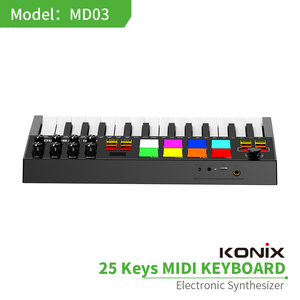 Konix Colorful Piano <strong>MIDI</strong> Output Axiom 25 Key USB Arranger <strong>Keyboard</strong> Drum Pad Clavie With Battery <strong>Midi</strong> <strong>Controller</strong> <strong>Keyboard</strong> - Product Image 5