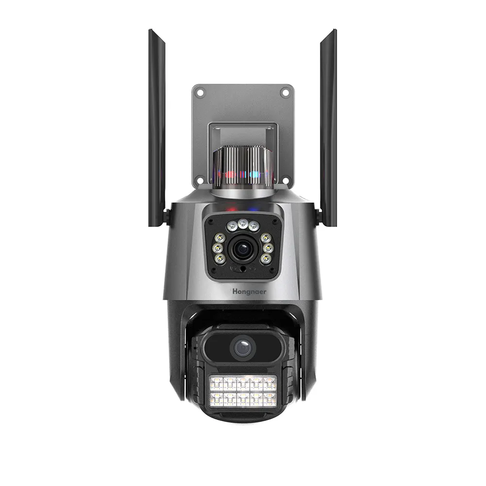 Telecamera Ptz per esterni a 2 obiettivi telecamera CCTV con allarme di sicurezza collegata alla telecamera IP Wifi intelligente del telefono cellulare
