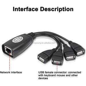 <strong>USB</strong> Splitter Cable <strong>USB</strong> Extender Hub Over Cat5e Cat6 Cable <strong>Connection</strong> up to 50m RJ45 LAN Extension for Mouse Keyboard <strong>Printer</strong> - Product Image 4