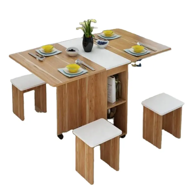 핫 세일 싼 현대 광장 나무 럭셔리 접는 확장 클래식 식사 테이블 세트 의자