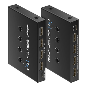 USB2.0开关选择器4x4 USB KVM切换器4台计算机共享4台设备，用于键盘鼠标打印机4端口USB集线器 - Product Image 1