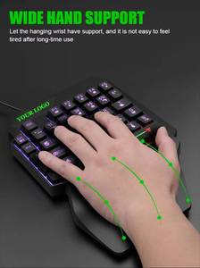 2024工場供給片手キーボードキット高低キーUSBキーキャップキーボードボタンゲーミングアクセサリー用有線キーボード - Product Image 6