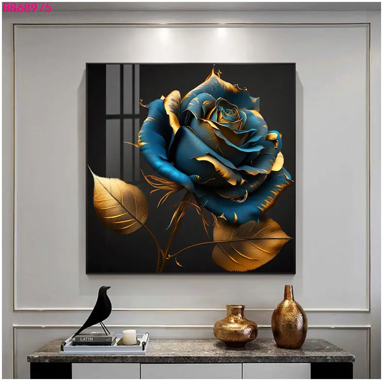 Rose Luxury Abstract Wall art Flowers Picture and prints Canvas painting For Living Room Home Decor come regalo