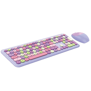 Colorful Full Size Wireless <strong>Keyboard</strong> and Mouse Combowith Number Pad Silent Cute Mouse 2.4GHz Dropout-Free Connection <strong>Keyboard</strong> - Product Image 1