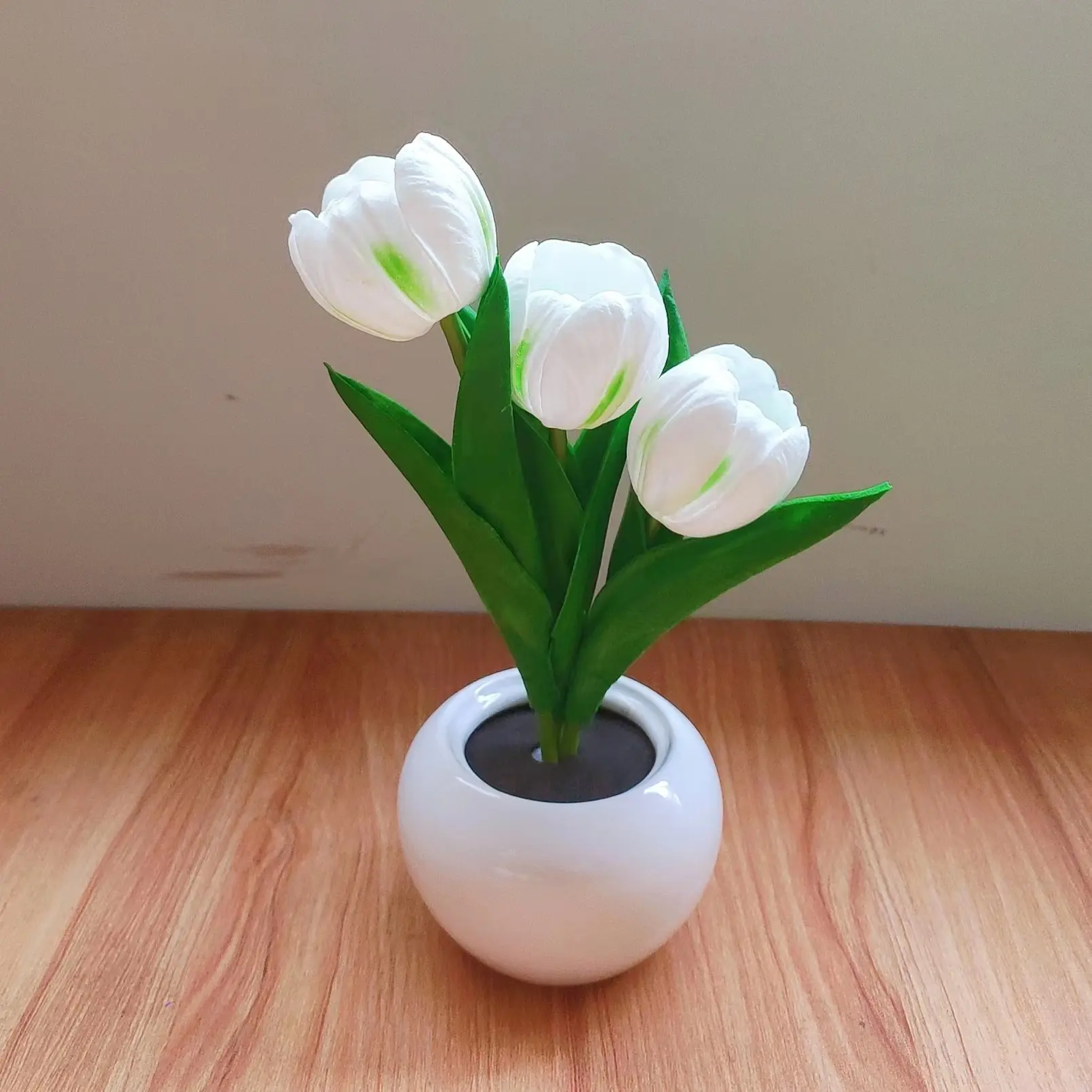 USB simulazione Bouquet Led tulipano ceramica luci d'atmosfera lampada atmosfera lampada da tavolo per ristorante dormitorio