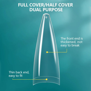 Nailpop C eğrisi tırnak ipuçları tabut yarım kapak yanlış akrilik çivi Stiletto kare basın çivi aksesuarları araçları üzerinde 120 adet - Product Image 3