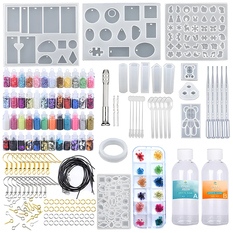 Kits personalizados de resina epóxi para artesanato, kits de joalheria e arte em resina epóxi, pigmentos personalizados para artesanato, moda DIY