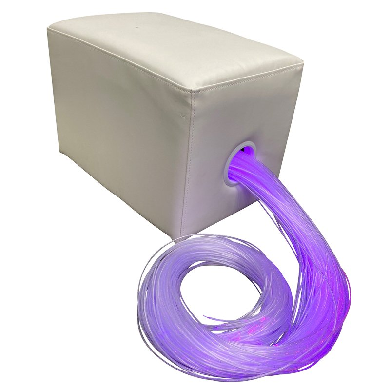 Asiento blanco con fibras transparentes
