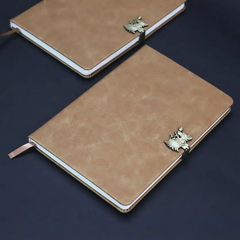 भूरे रंग के चमड़े नोटबुक कवर a5 बजट नोटबुक