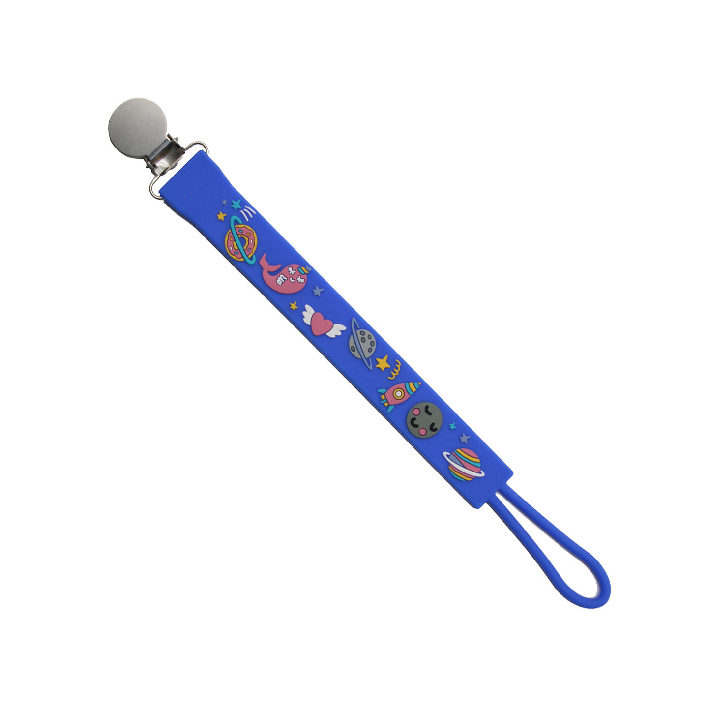 Clip per ciuccio Solid Color-Space World-blu zaffiro