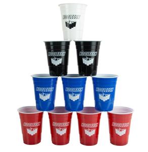 ถ้วยเบียร์ปอง ถ้วยพลาสติกแบบกําหนดเองและโลโก้ BeerPong ถ้วยทิ้งสีแดงสําหรับเกมเบียร์ปองและการดื่ม - Product Image 1