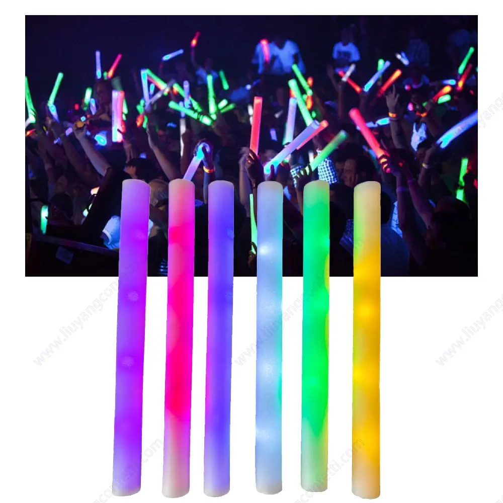 Promocional LED Glow Foam Stick, Light Up Foam Baton Para Festa De Casamento e Concerto