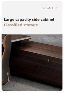 Bàn làm việc văn phòng hình chữ L bằng gỗ hiện đại, sang trọng, cao cấp của Trung Quốc dành cho giám đốc, CEO, giám đốc điều hành. - Product Image 5