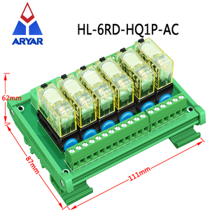 6チャンネルAC入力リレーモジュールAC 110Vまたは220VスリムDINレールマウント12Amp SPDTパワーリレーインターフェースモジュール - Product Image 3
