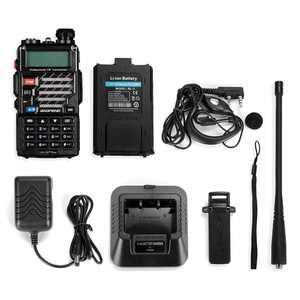 Baofeng UV-5R + artı Walkie Talkie 5W Ham radyo UHF/VHF Dual Band iki yönlü radyo taşınabilir FM amatör 1800mAh telsiz radyo
