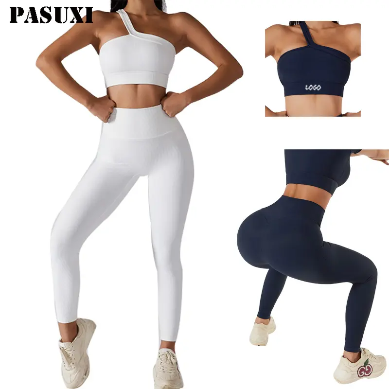 PASUXI Wholesale Women Seamless Gym Fitness Plus Size Yoga Set Women Crop Top Sports Bra Leggings 2 Piece Set