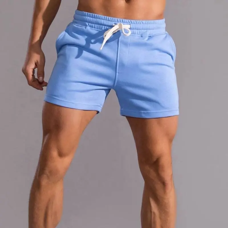 HST Hombres Athletic Running 100% French Terry Sweat Shorts Ropa informal Moda Hombres Gimnasio Fitness Pantalones cortos de algodón Pantalón