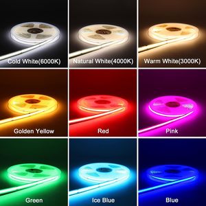 IP68 12V/24V COB LED şerit işık 320LED/M dış mekan kullanımı için uzaktan kumanda CRI90 ile 8mm PCB genişliği - Product Image 6