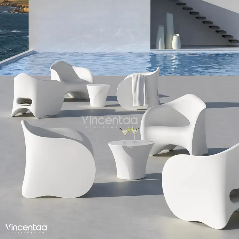 Vincentaa Outdoor Square Park Can Customize The Glass Steel Chair Sculpture City Furniture