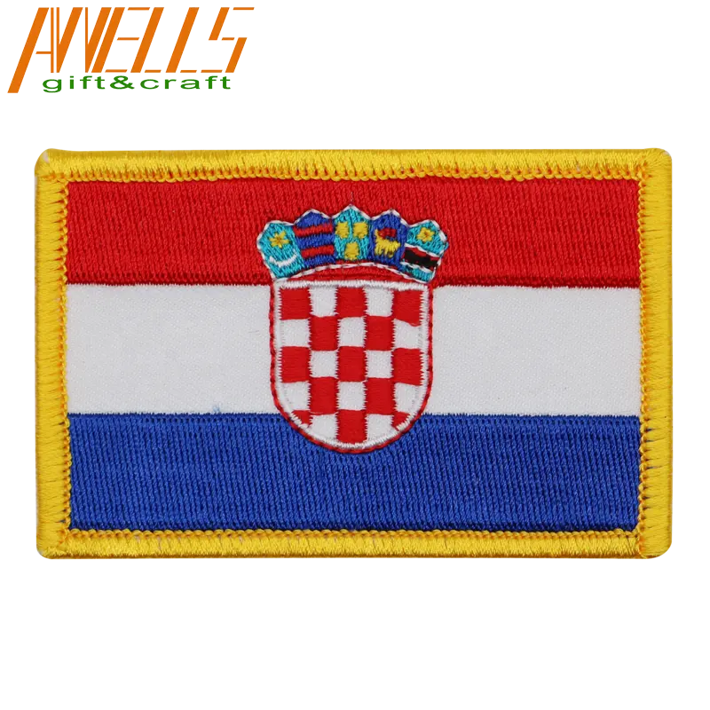 Parche bordado con bandera de Croacia, insignia táctica nacional