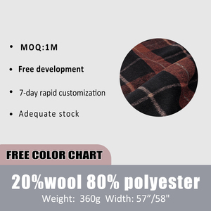 Trong Kho Màu Xanh Lá Cây Và Màu Đen rô Tweed Vải Rõ Ràng Kết Cấu Len Pha Trộn Vải Thích Hợp Cho Làm Của Phụ Nữ Áo Khoác - Product Image 2