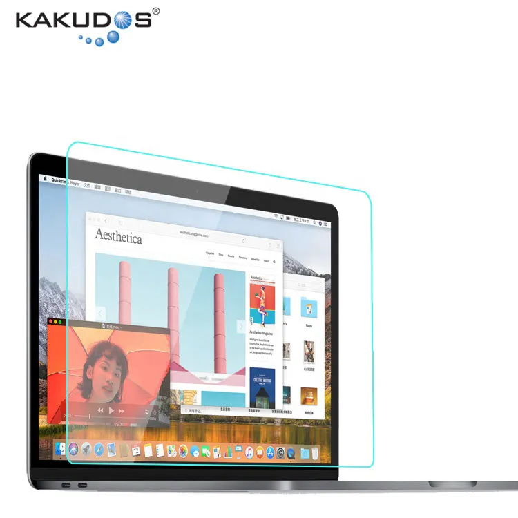 KAKUDOS-Protector de pantalla de vidrio templado HD para portátil, lámina protectora antihuellas dactilares para Macbook Pro