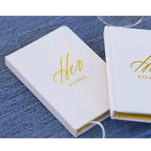 Embossed His &amp; Her <strong>Vow</strong> <strong>Books</strong> Set of 2 Gold Embossed Hard Cover Wedding Day <strong>Vow</strong> <strong>Books</strong> with Gold Gilded Pages