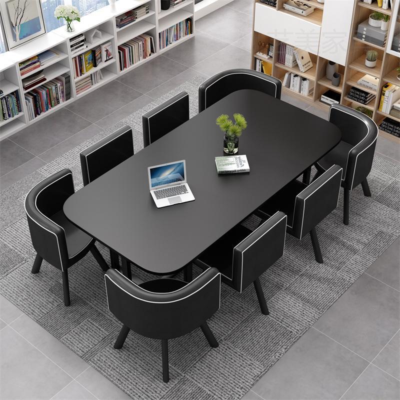 1 black table+8 leather chair(black+yellow)