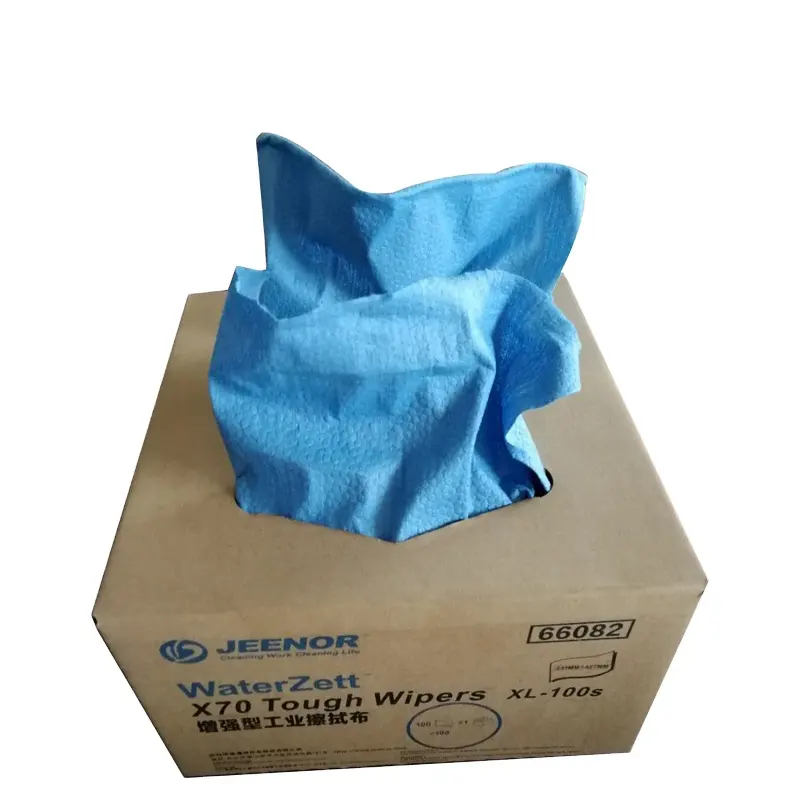 Spunlace nonwoven wiper 70% woodpulp 30% pp embossed industrial paper wipes oil cleaning hand towel paper