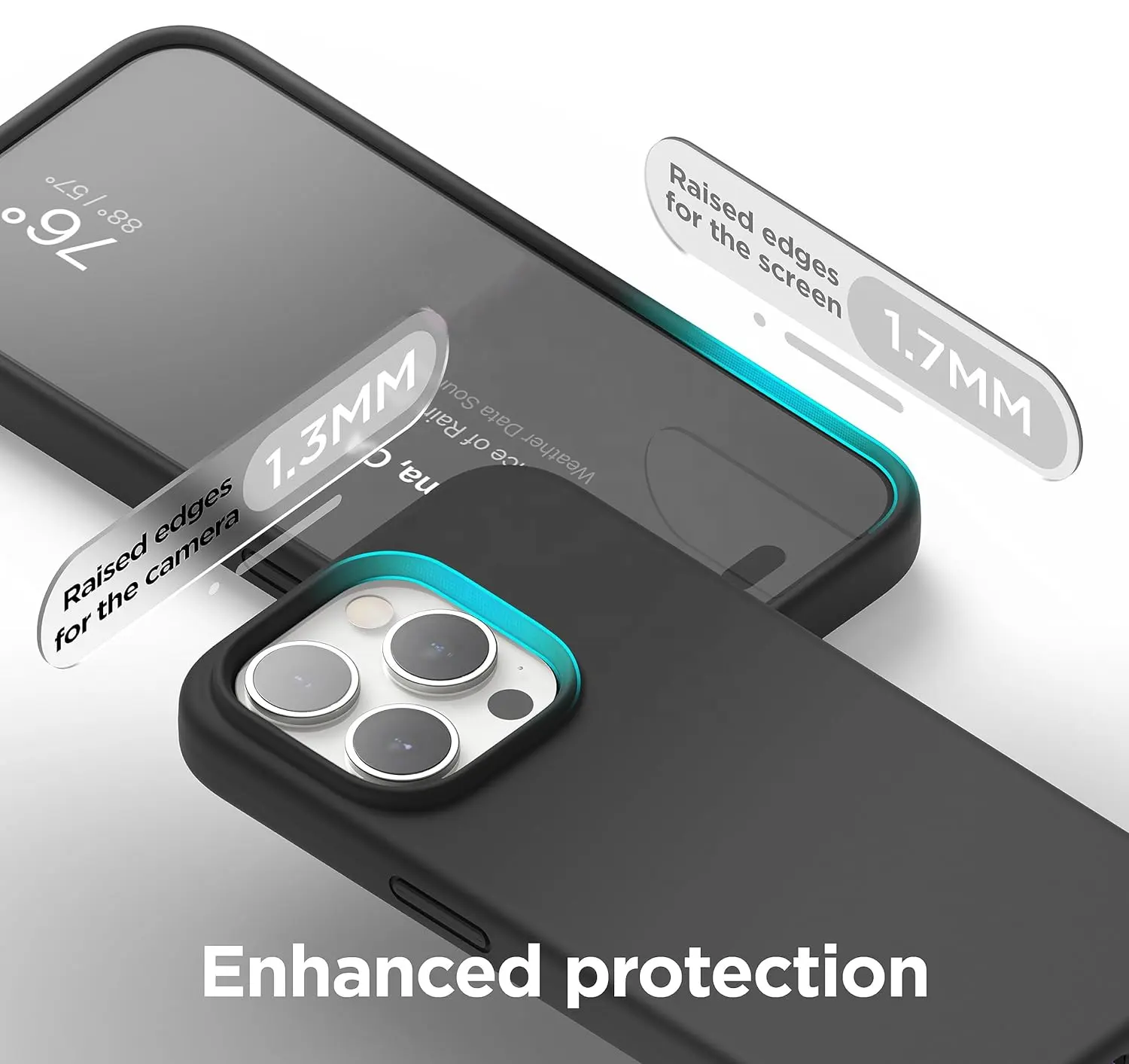 Черный жидкий силиконовый защитный противоударный чехол для мобильного телефона для iPhone 15 Pro Max
