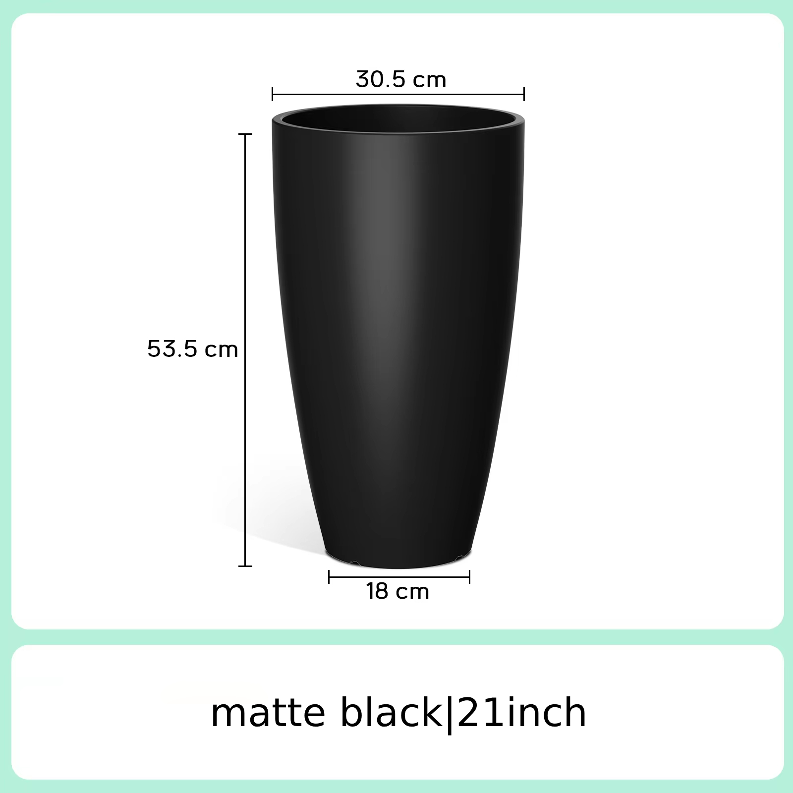 21 pouces noir mat