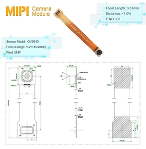 Prezzo di fabbrica OV5640 sensore ottico Dfov65 gradi MiPI CSI 5MP modulo fotocamera per Raspberry Pi - Product Image 3