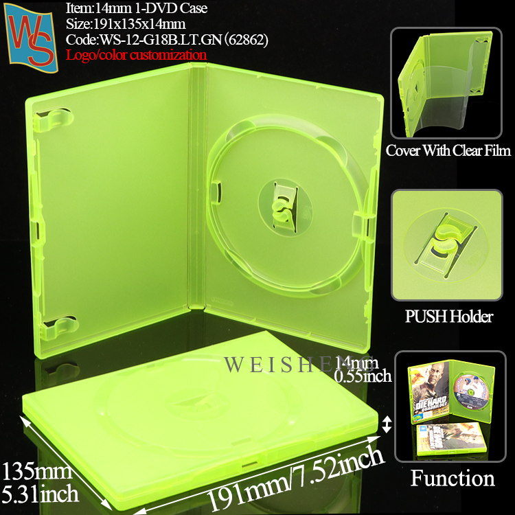 14mm 1-DVD Case G18B - Light Green