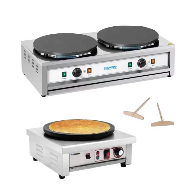 Machine à crêpes antiadhésive commerciale, équipement de cuisine de restauration rapide, Machine à crêpes électrique simple/Double plaque