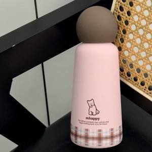 กระติกน้ำร้อนลายลูกสุนัขสีชมพู ขนาด 350 มล.